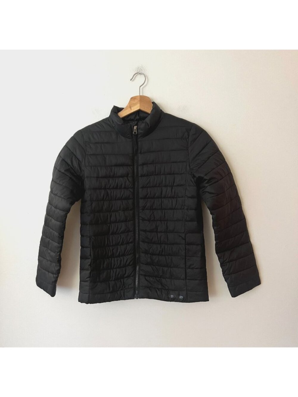 Lands' End Kid's Black Lightweight Puffer Jacket Size M/10-12